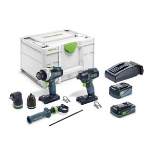 Set masina de insurubat si gaurit FESTOOL TID 18 5.0/4.0-Set TPC 18/4