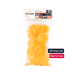 Clipsuri nivelare placi ceramice standard (5 - 13 mm), rost 2.0 mm, 100 buc/set
