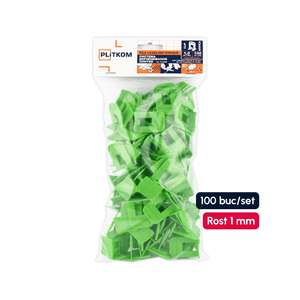 Clipsuri nivelare placi ceramice standard (5 - 13 mm), rost 1.0 mm, 100 buc/set